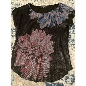 Crosby sequined front short sleeved shirt